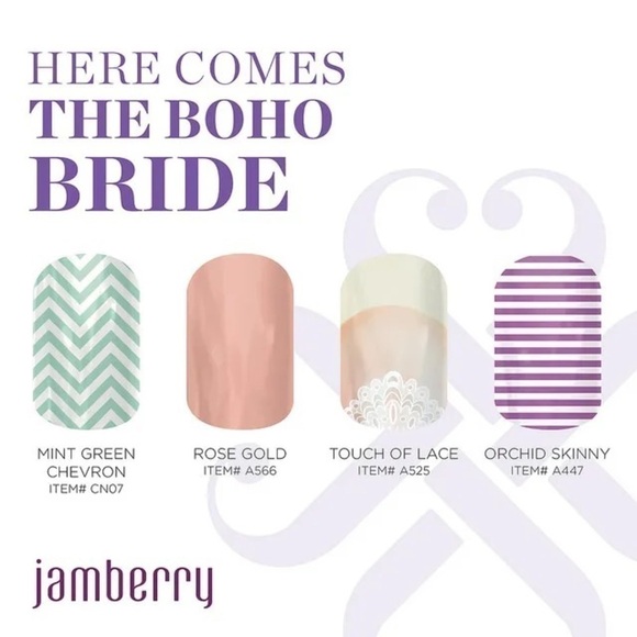 JAMBERRY Nail Wraps - Mint Green Chevron - Picture 9 of 9